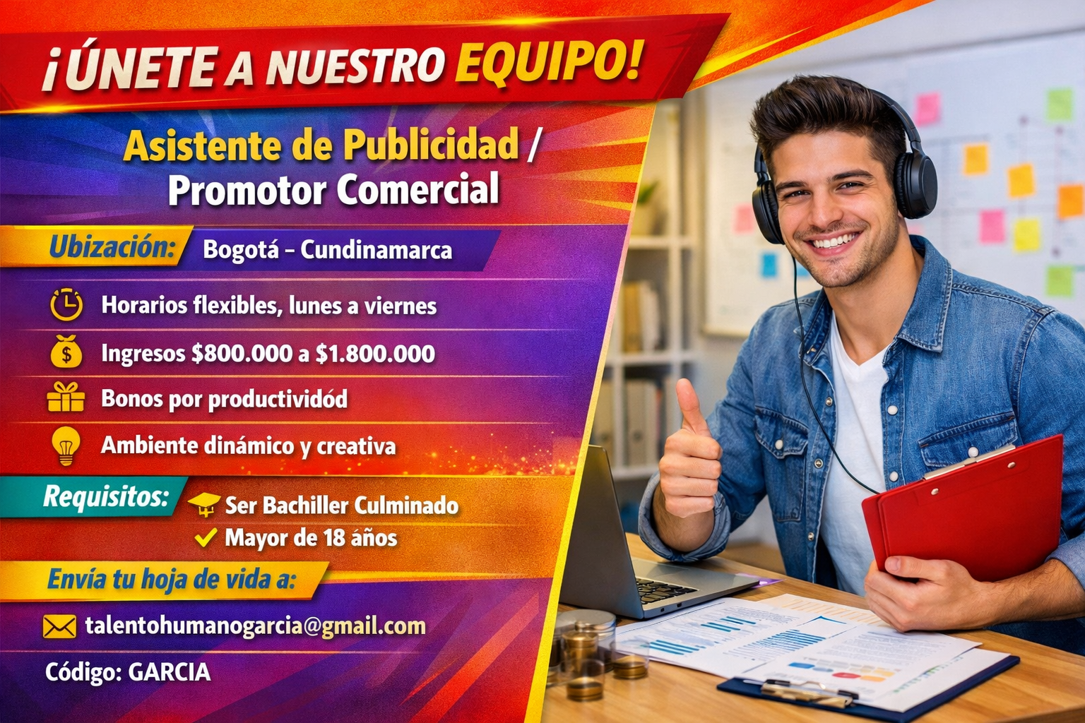 Asistente de Publicidad / Promotor Comercial